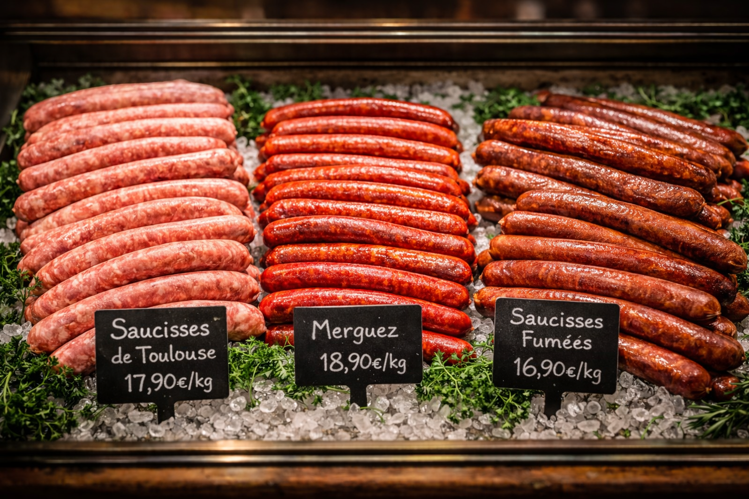 Saucisses vitrine